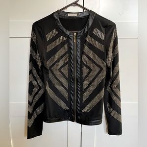 Carmin Black with geometric silver/gold tone studding! Size Medium